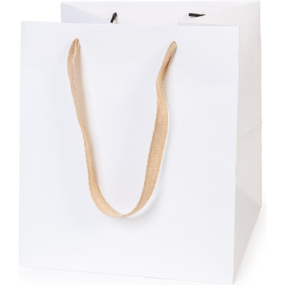 Shopper bianco con base quadra 2