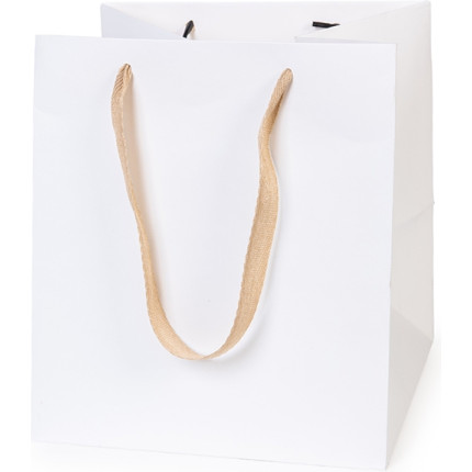 Shopper bianco con base quadra Shopper bianco con base quadra