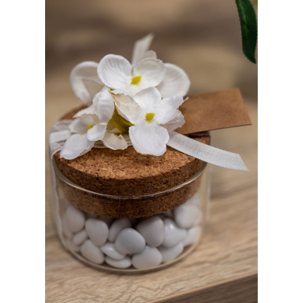 Vasetto in vetro con tappo in sughero Vasetto in vetro con tappo in sughero