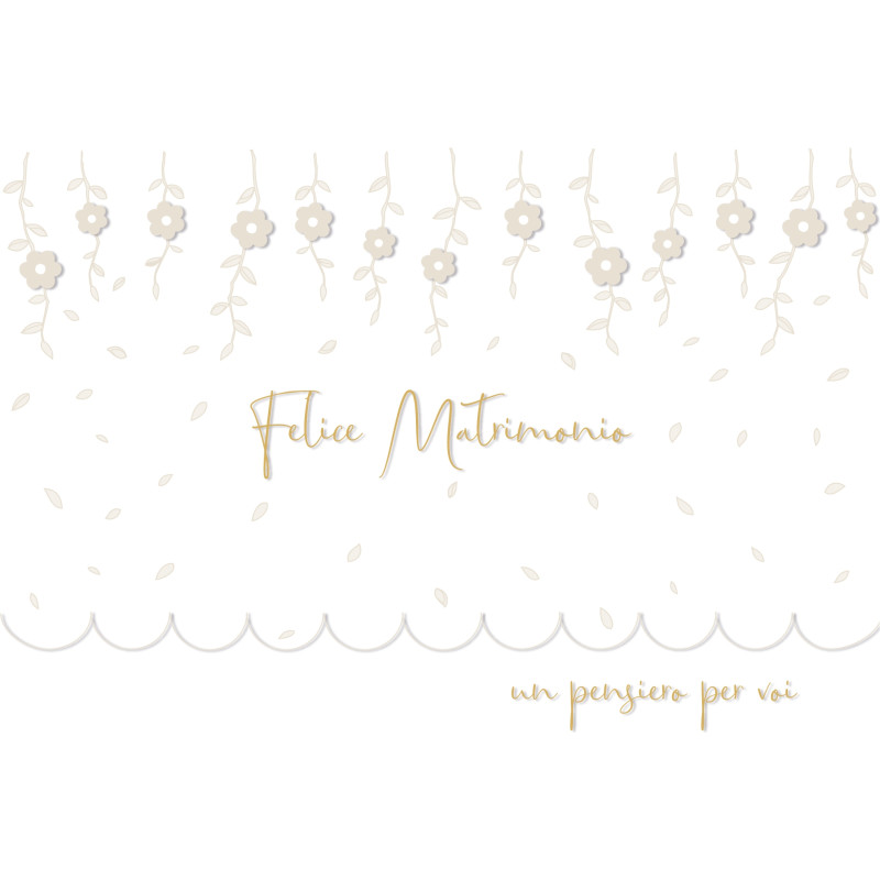 Maxi Biglietto Auguri Matrimonio Portasoldi Gratta E Vinci 4 Facciate - Formato 14,8x42 Cm Con Busta XL, Design Pastello