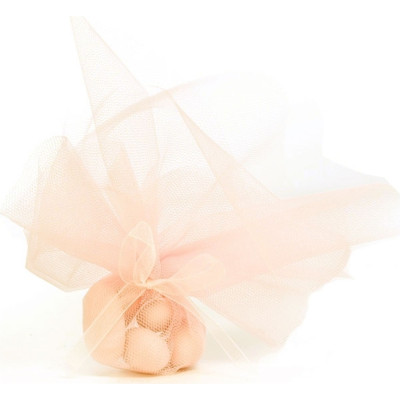 Tulle quadro filè cipria portaconfetti (50 fogli)