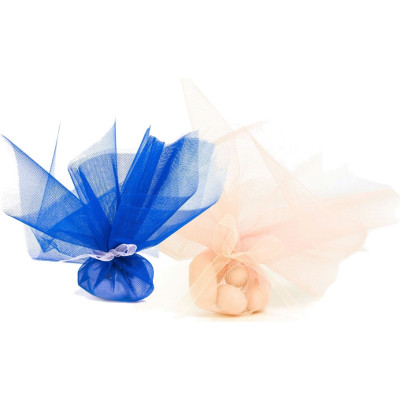 Tulle quadro filè cipria portaconfetti (50 fogli) 2