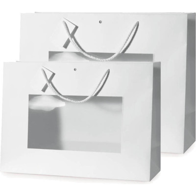 Sacchetto cordino ritorto bianco con finestra 2