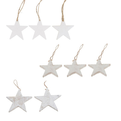 Stelle in legno da appendere (10 pezzi)