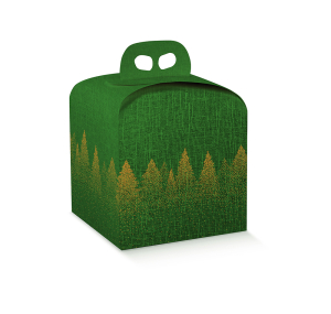 Scatole porta Panettone con manico 1Kg green Scatole porta Panettone con manico 1Kg green