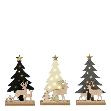 Albero in legno con led 30 cm