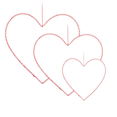 Cuore pendente bicolor bianco rosso