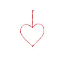 Cuore pendente bicolor bianco rosso
