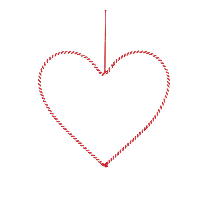 Cuore pendente bicolor bianco rosso