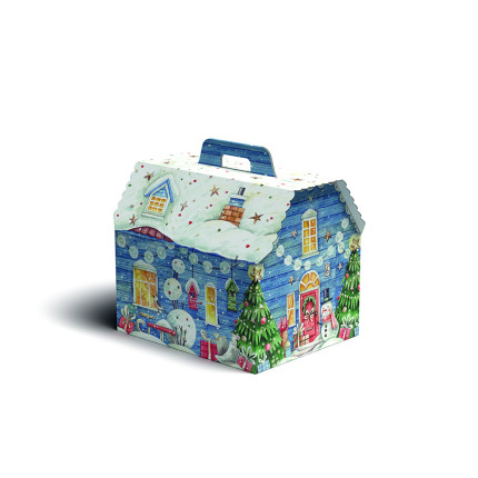 Casetta in cartoncino giochi nella neve