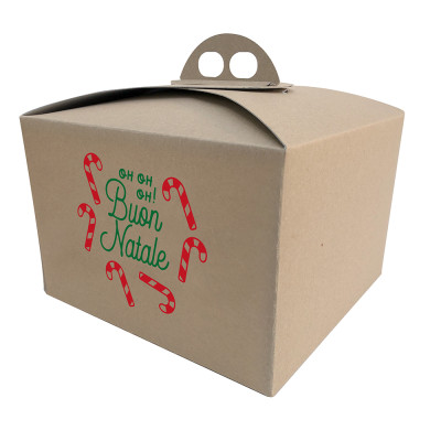 Scatola porta panettone oh oh oh avana