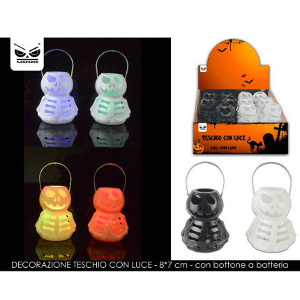 Decorazione teschio luminoso 11cm