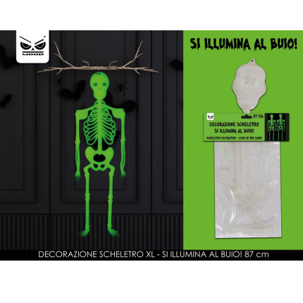 Teschio decorativo glow in the dark