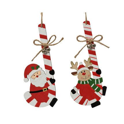 Candy cane in legno 18cm