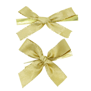 Fiocco in tessuto sheen oro con clip in confezione da 50 pezzi
