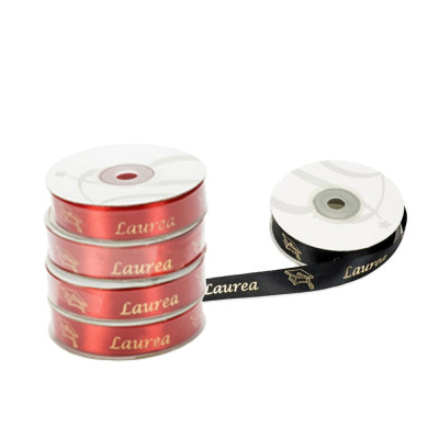 Nastro doppio raso Laurea con scritta in oro 2