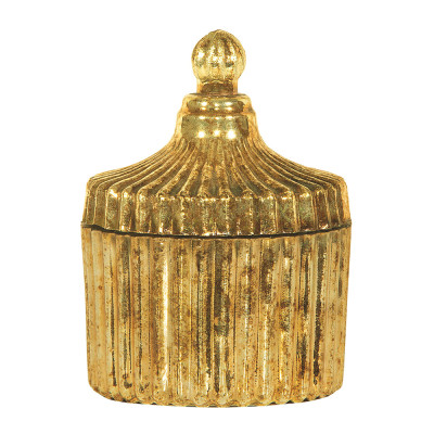 Barattolo anticato oro in vetro