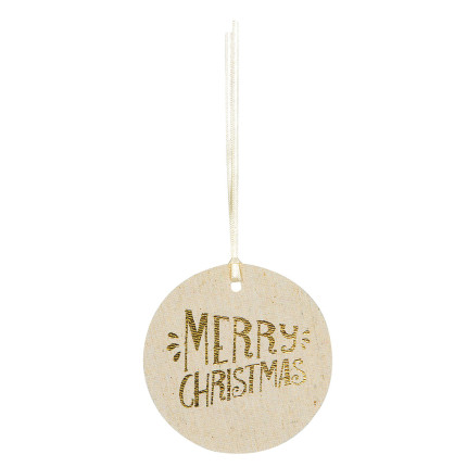 Tag tonda con scritta oro merry xmas (6 pezzi)