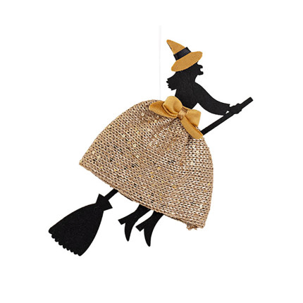 Befana nera con paillettes 25 cm