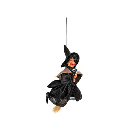 Befana volante nera  20 cm