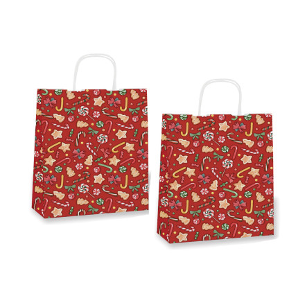 Shopper in carta cordino ritorto dolcetti (25 pezzi)