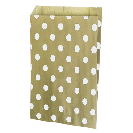 Buste in Carta Patinata Avana con Pois Bianchi - Confezione 150pz