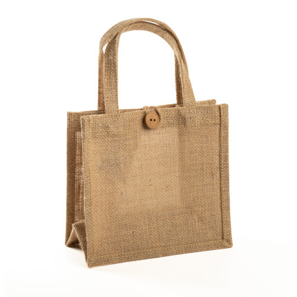 Shopper in Juta Avana con Bottone Shopper in Juta Avana con Bottone
