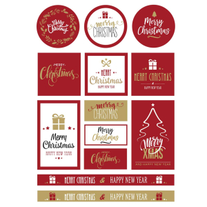 Etichette merry christmas (130 pezzi)