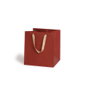 Shopper Square kraft con manico in tessuto