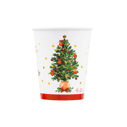 Bicchieri in carta con coverv Xmas Wishes in confezione da 8 pezzi