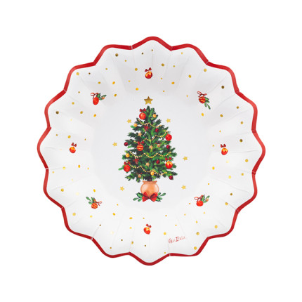 Piatti fondi shape Xmas Wishes in confezione da 8 pezzi
