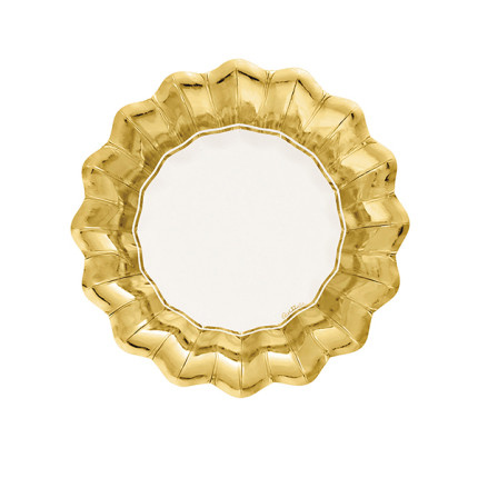 Piatti fondi New shape Bordo oro in confezione da 8 pezzi