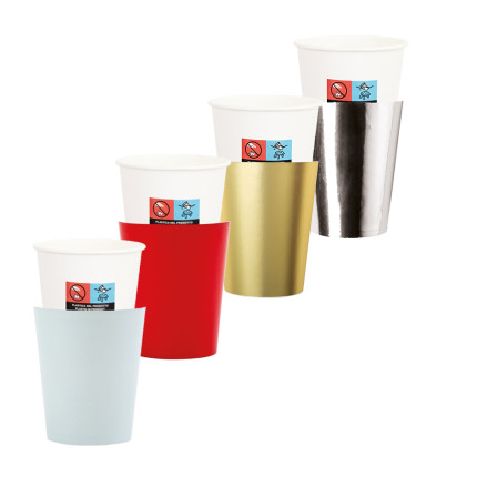 Bicchieri in carta con cover. Disponibili in diversi colori