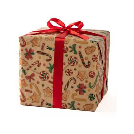 Carta da regalo dolcetti natale in confezione da 25 fogli.