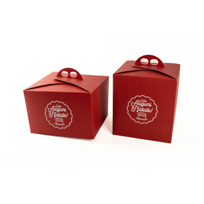 Scatola porta panettone Dolci Auguri Rosso