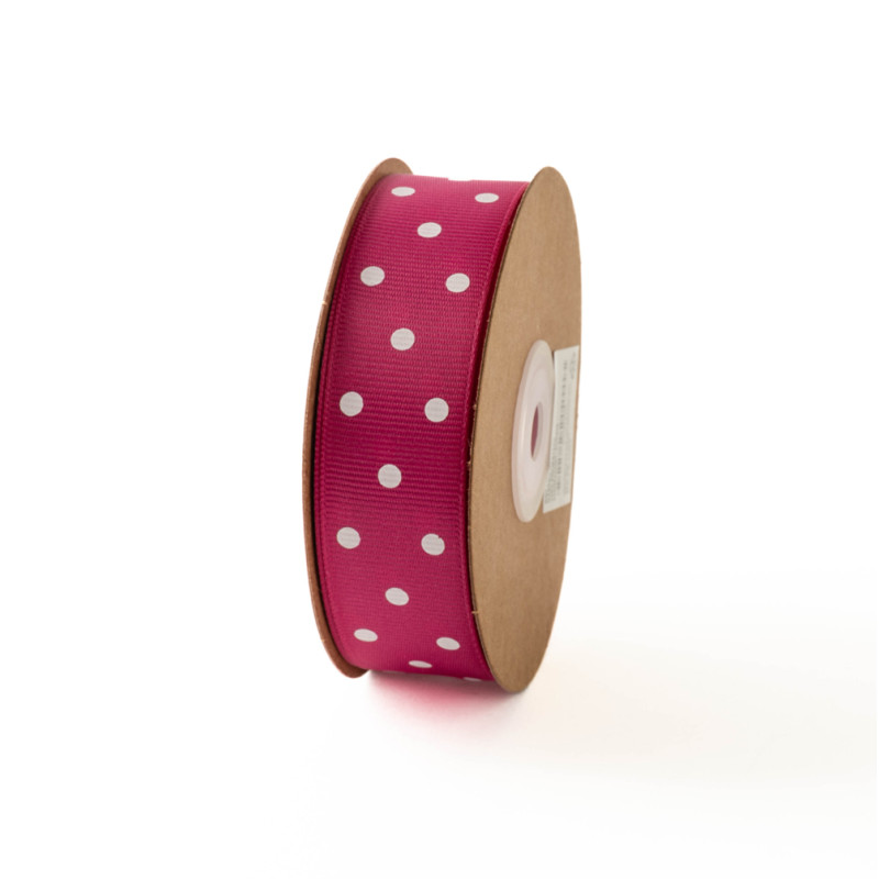 Nastro gros grain con pois, disponibile in diversi colori e misure. Vendita all'ingrosso e online