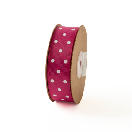 Nastro gros grain con pois, disponibile in diversi colori e misure. Vendita all'ingrosso e online