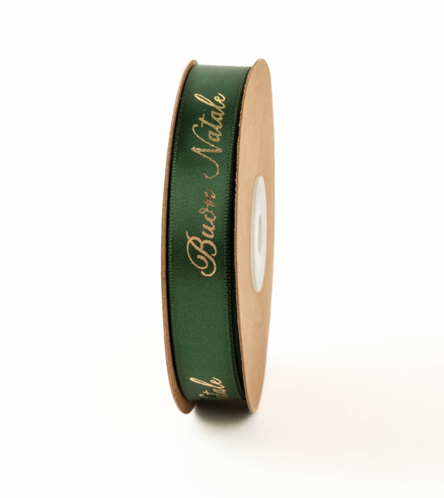 Nastro doppio raso con scritta Buon Natale