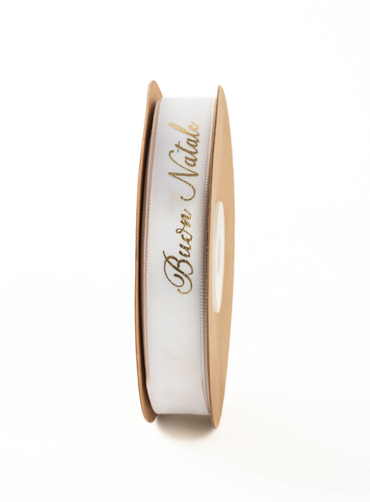 Nastro doppio raso con scritta Buon Natale