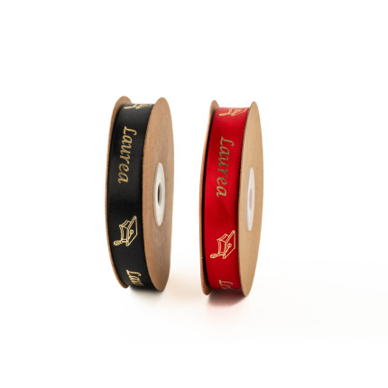 Nastro doppio raso Laurea con scritta in oro