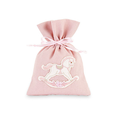 Sacchettino portaconfetti cavallino rosa