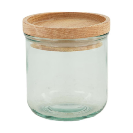 Barattolo in vetro con coperchio legno:Incartare