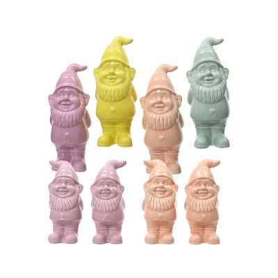 Gnomi in ceramica colori pastello