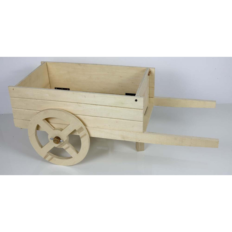 Carretto in legno naturale