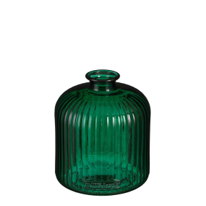 Bottiglia in vetro verde riciclato plisse' 18cm