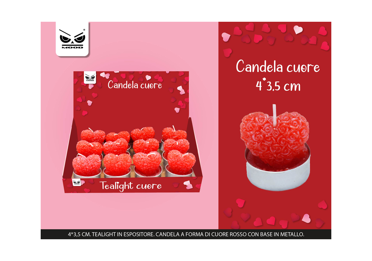 Candela tealight a cuore