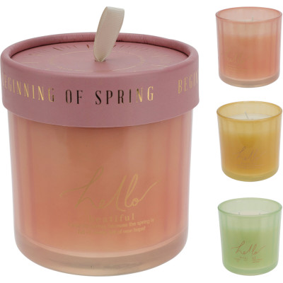 Vaso in vetro con candela:Incartare