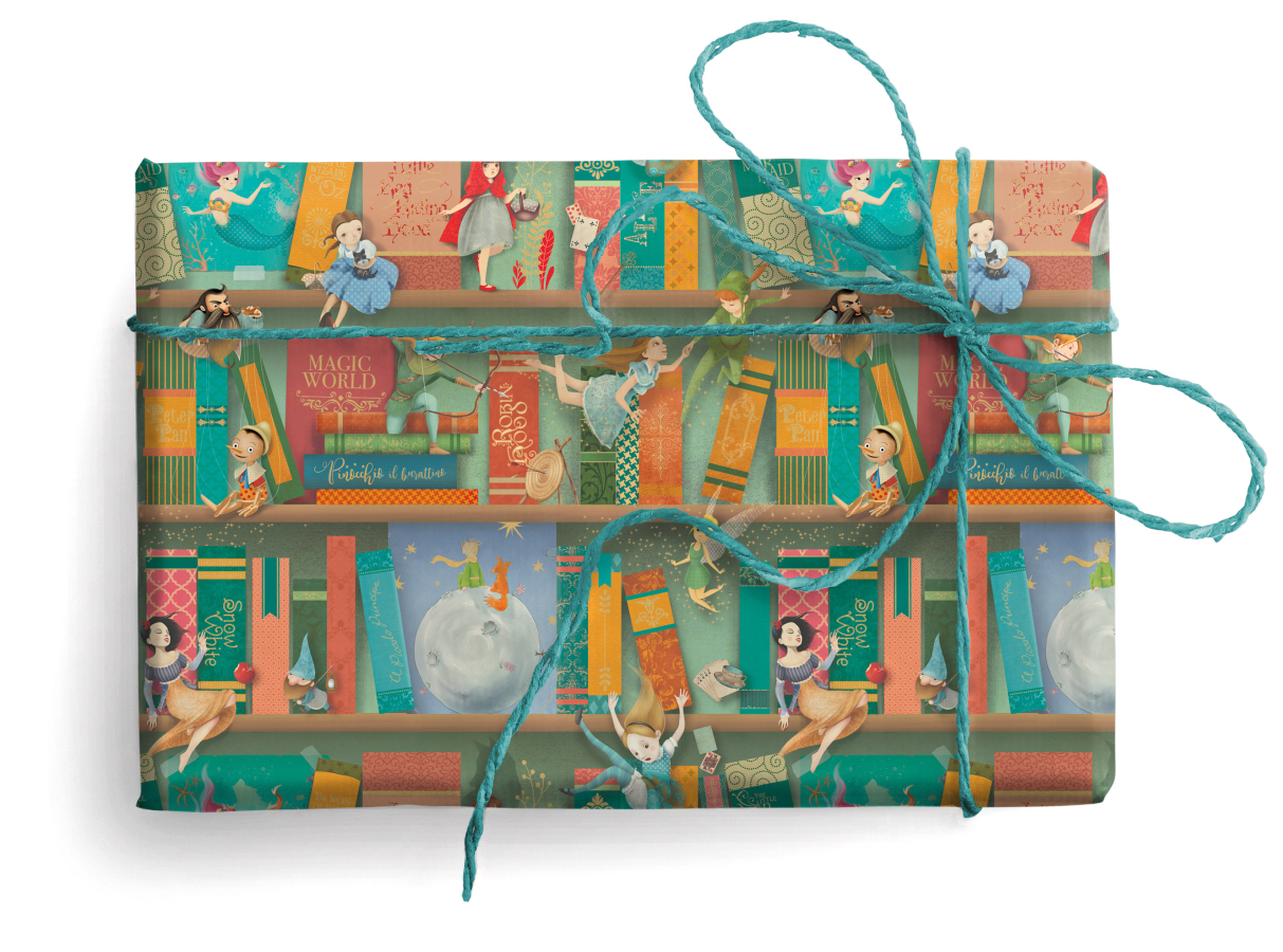 CCYKXA Foglio di carta da regalo di Babbo Natale, con etichette, nastro biadesivo e spago, per