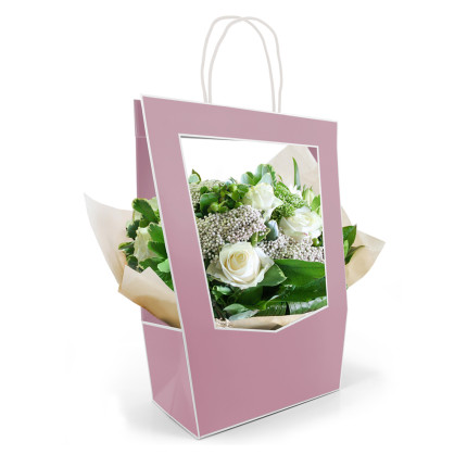 Sacchetto porta fiori in carta con finestra Sacchetto porta fiori in carta con finestra