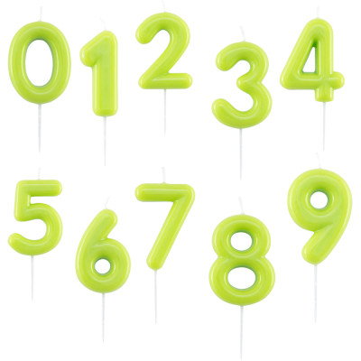 Candelina glossy verde lime con pick: Incartare